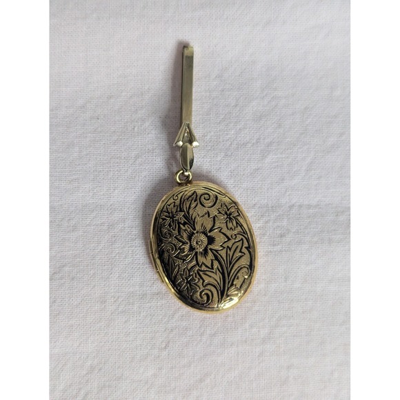 Hayward Vintage 12K Gold Filled flower embossed slide pendant hinged locket